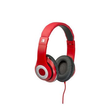 VERBATIM Over-Ear Stereo Headset - Red Headphones - Ideal for Office, Education, Business, SME, Suitable for PC, Laptop, Desktop