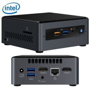 INTEL-P NUC J5005 2.8GHz 2xDDR4 SODIMM 2.5\' HDD/SSD 2xHDMI 2xDisplays GbE LAN WiFi BT 4xUSB3.0 2xUSB2.0 for DS POS no headphone no AC cord BOXNUC7PJYHN