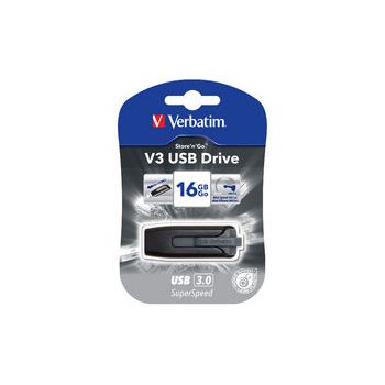 VERBATIM 16GB V3 USB3.0 Grey Store\'n\'Go V3; Rectractable