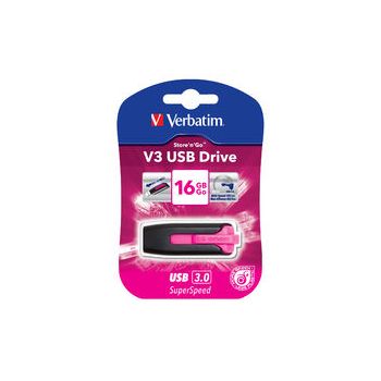 VERBATIM 16GB V3 USB3.0 Pink Store\'n\'Go V3; Rectractable