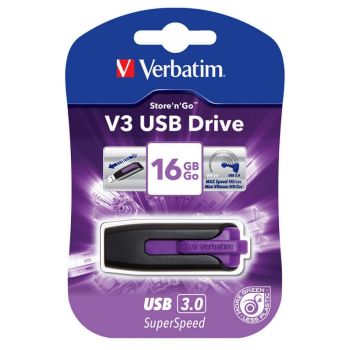 VERBATIM 16GB V3 USB3.0 Violet Store\'n\'Go V3; Rectractable