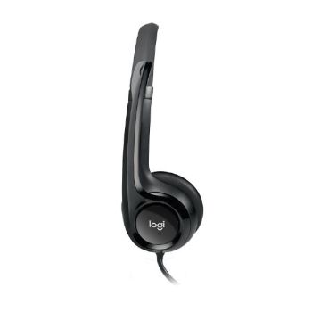 Logitech Wired USB Headset H390, Black, Noise Cancelling MIC, 1.8m Cable, In-line Audio Control
