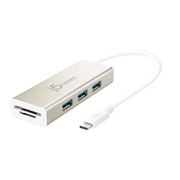 J5create JCH347 USB-C 3-port USB-A HUB with SD &amp Micro SD card reader