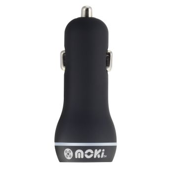 MOKI Dual USB Car Charger Black