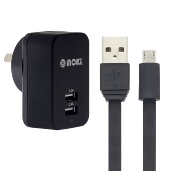 MOKI MicroUSB Syncharge Cable + Wall