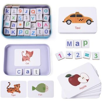 Wooden Magnetic Letters Numbers Alphabet Fridge Magnets Educational Toy Set Preschool Learning for 3 to 5 Years Kid Toddler