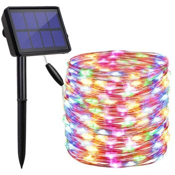 20m 200 LED Solar Powered Outdoor Lights with 8 Lighting Modes and Waterproof for Home,Garden and Decoration