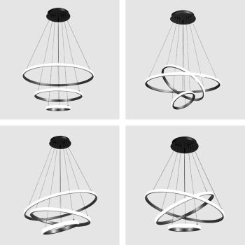 LED Modern Chandelier, 3 Colors, Dimmable Light