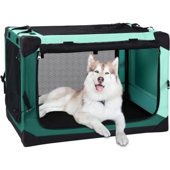 4-Door Dog Soft Crate Portable, Steel Mesh