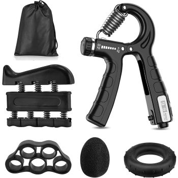 5 Pack Adjustable Resistance Hand Gripper Exerciser Workout Kit