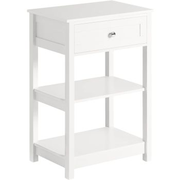 Bedside Table with Drawer Shelves 