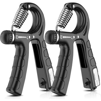 2 Pack Adjustable Hand Grip Strengthener for Hand Grip Strength and Wrist Rehabilitation (Resistance 5-60 kg)