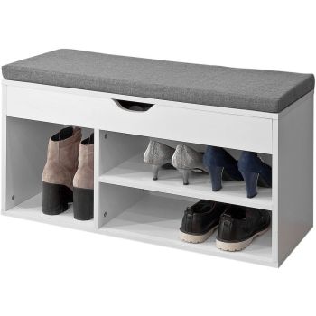 Padded Shoe Bench Lift Up Storage