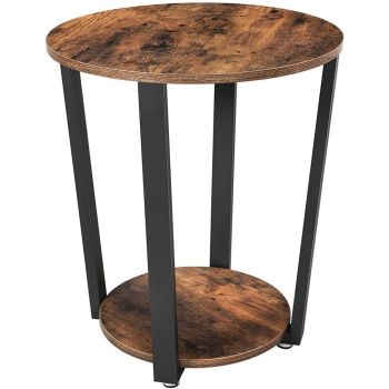 Industrial Iron Frame Round Coffee Table