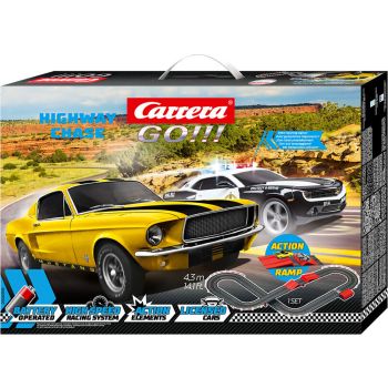 Carrera Go Highway Chase Slot Car Set Mustang v Sheriff