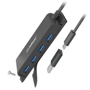 mbeat Mountable 4-Port USB-C Hub