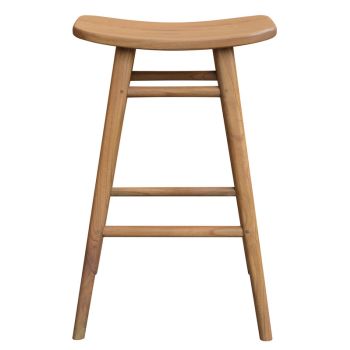 Aria Oval Solid Mindi Kitchen Counter Stool (Natural)