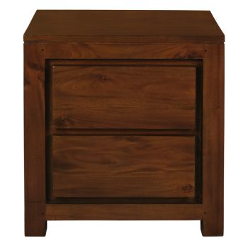 Amsterdam 2 Drawer Bedside Table (Mahogany)