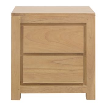 Amsterdam Solid White Cedar 2 Drawer Bedside (Natural)