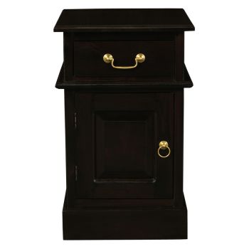 Tasmania 1 Solid Door 1 Drawer Bedside (Chocolate)