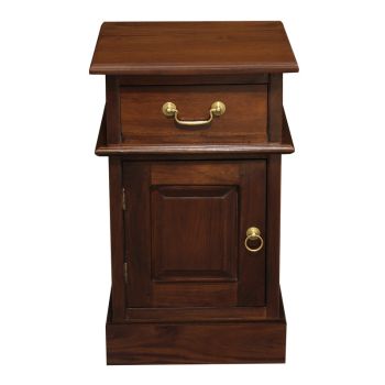 Tasmania 1 Solid Door 1 Drawer Bedside (Mahogany)