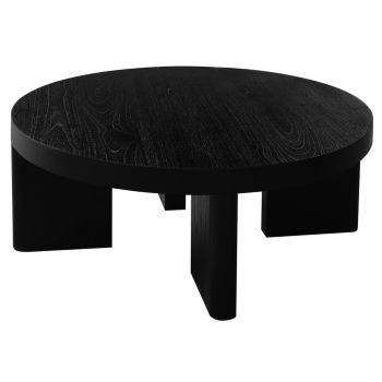 Apollo Round Solid Mindi Timber Coffe Table (Black)