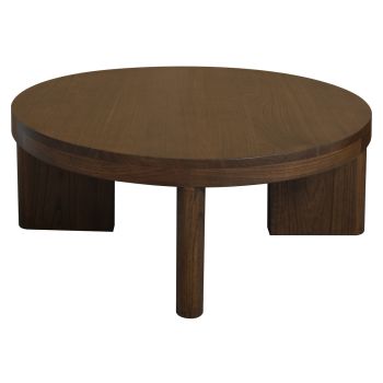 Apollo Round Solid Mindi Timber Coffe Table (Walnut)