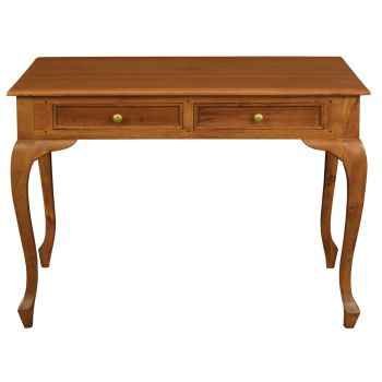 Queen Anne 2 Drawer Desk (Light Pecan)