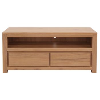 Amsterdam 2 Drawer Solid White Cedar Wood Entertainment Unit (Natural)