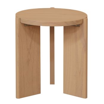 Apollo Round Solid Timber Side Table (Natural)