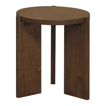 Apollo Round Solid Timber Side Table (Walnut)