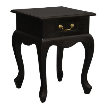 Queen Anne 1 Drawer Lamp Table (Chocolate)