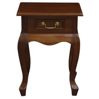 Queen Anne 1 Drawer Lamp Table (Mahogany)