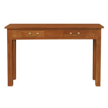 2 Drawer Straight Leg Sofa/Hall Table (Light Pecan)