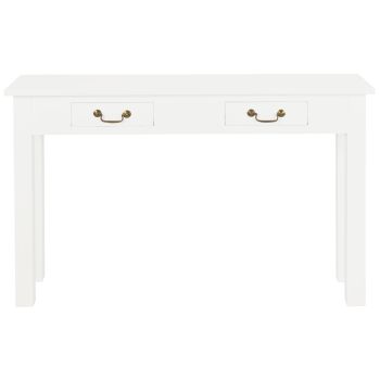 2 Drawer Straight Leg Sofa/Hall Table (White)