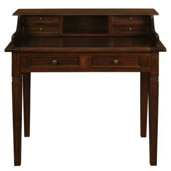 Winston 6 Drawer Solid Timber Writing Desk (Mahogany)