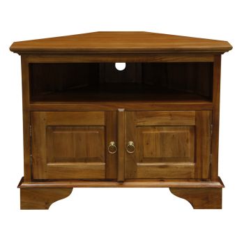 Tasmania 2 Door Corner TV Stand (Light Pecan)