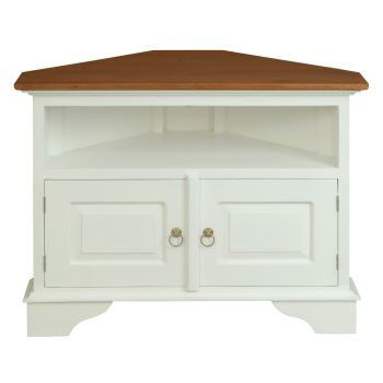 Tasmania 2 Door Corner TV Stand (White Caramel)