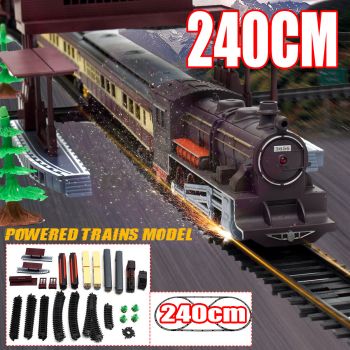 Electric Large Classic Train Set Rail Track Carriages Kids Vehicle Toy Gift