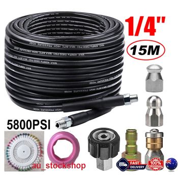 Sewer Jetter Kit for Pressure Washer 49FT Cleaner Hose 5800PSI NPT 1/4" Hose