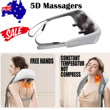 5D Massagers for Neck and Shoulder with Heat Goletsure Pain Relief Deep Kneading Grey