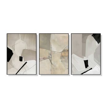 Wall Art 50cmx70cm Modern Abstract 3 Sets Black Frame Canvas