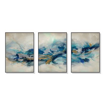 Wall Art 60cmx90cm The Universal 3 Sets Black Frame Canvas