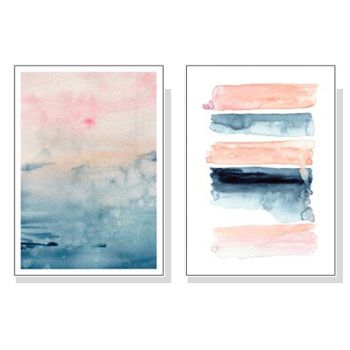 Wall Art 100cmx150cm Abstract Pink 2 Sets White Frame Canvas