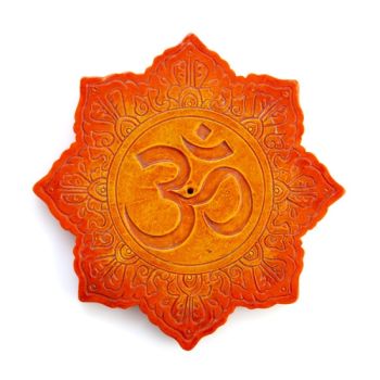 Orange Om Incense Burner