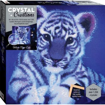 Crystal Creations Canvas: White Tiger Cub