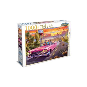 Route 66 Pink Convertible 1000 Piece Puzzle