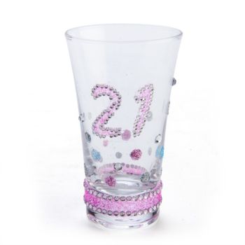 21st Birthday Sparkle Shot Glass