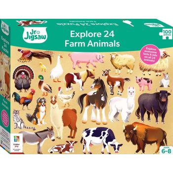 Junior Jigsaw Explore 24: Farm Animals 100 Piece Puzzle