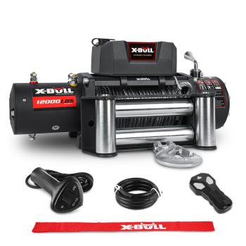 X-BULL Electric Winch 12000LBS/5454KGS Steel Cable 12V Wireless Remote Offroad